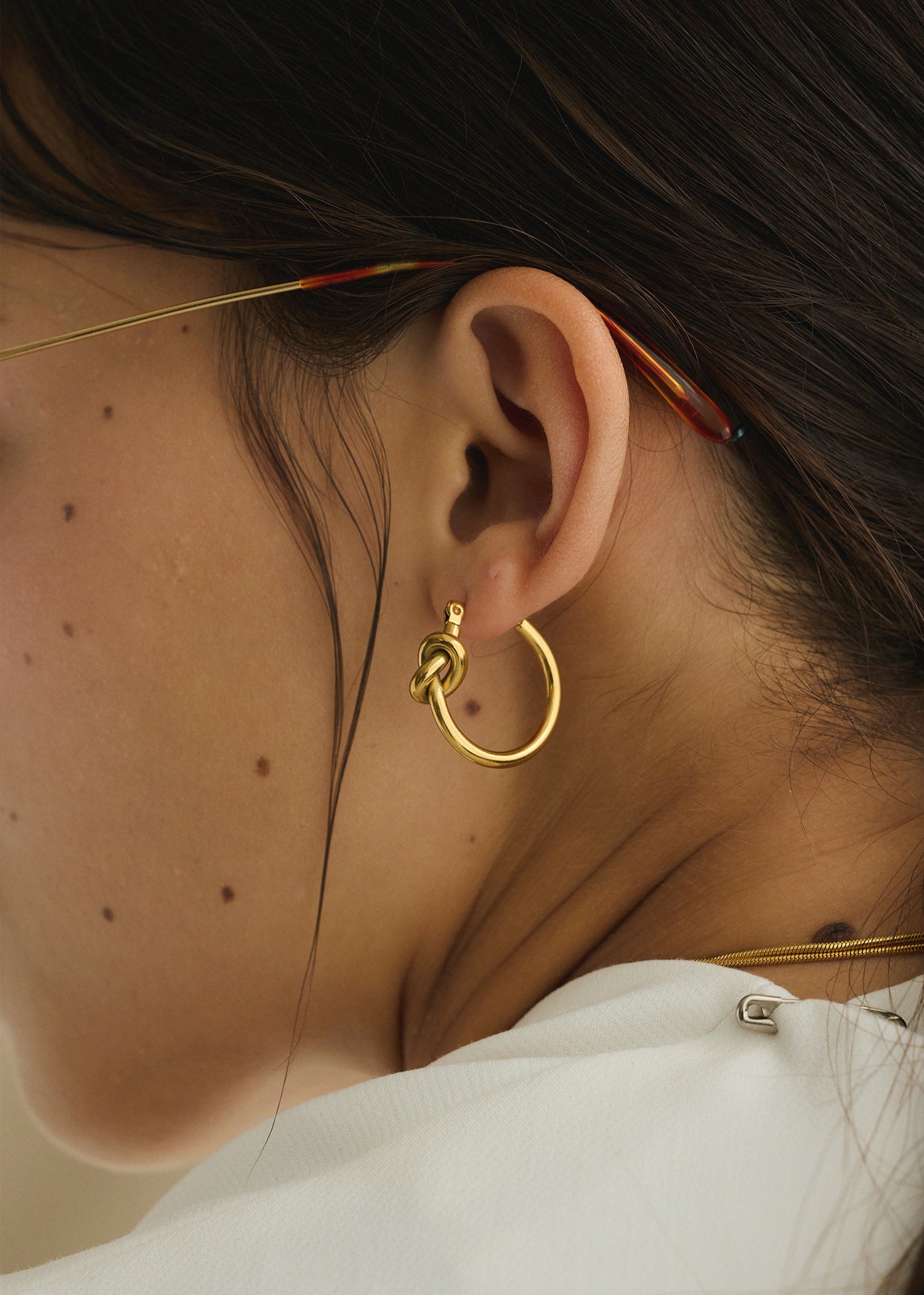 CELINE ゴールド ノットデザイン フープピアス CELINE ノットピアス ゴールド(片耳用) CELINE セリーヌ ノット