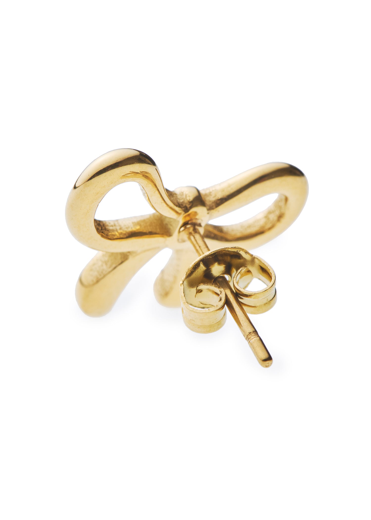 ゴールド]スモールリボンピアス[ゴールド]スネークチェーンネックレス