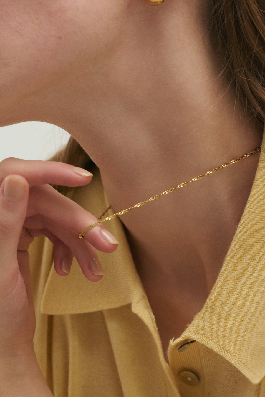 [ゴールド]ダブルハートネックレス