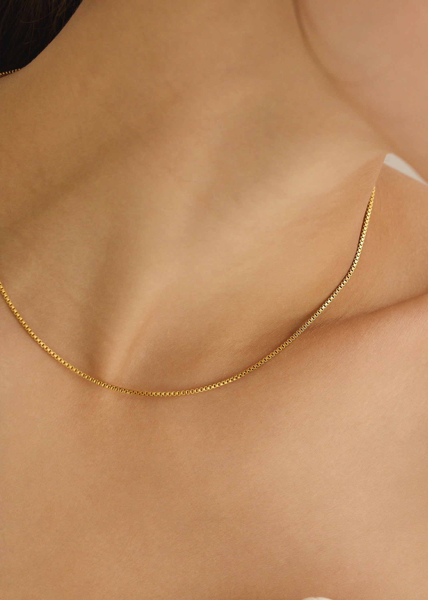ゴールド]ベネチアンチェーンネックレス/40cm｜金属アレルギー対応