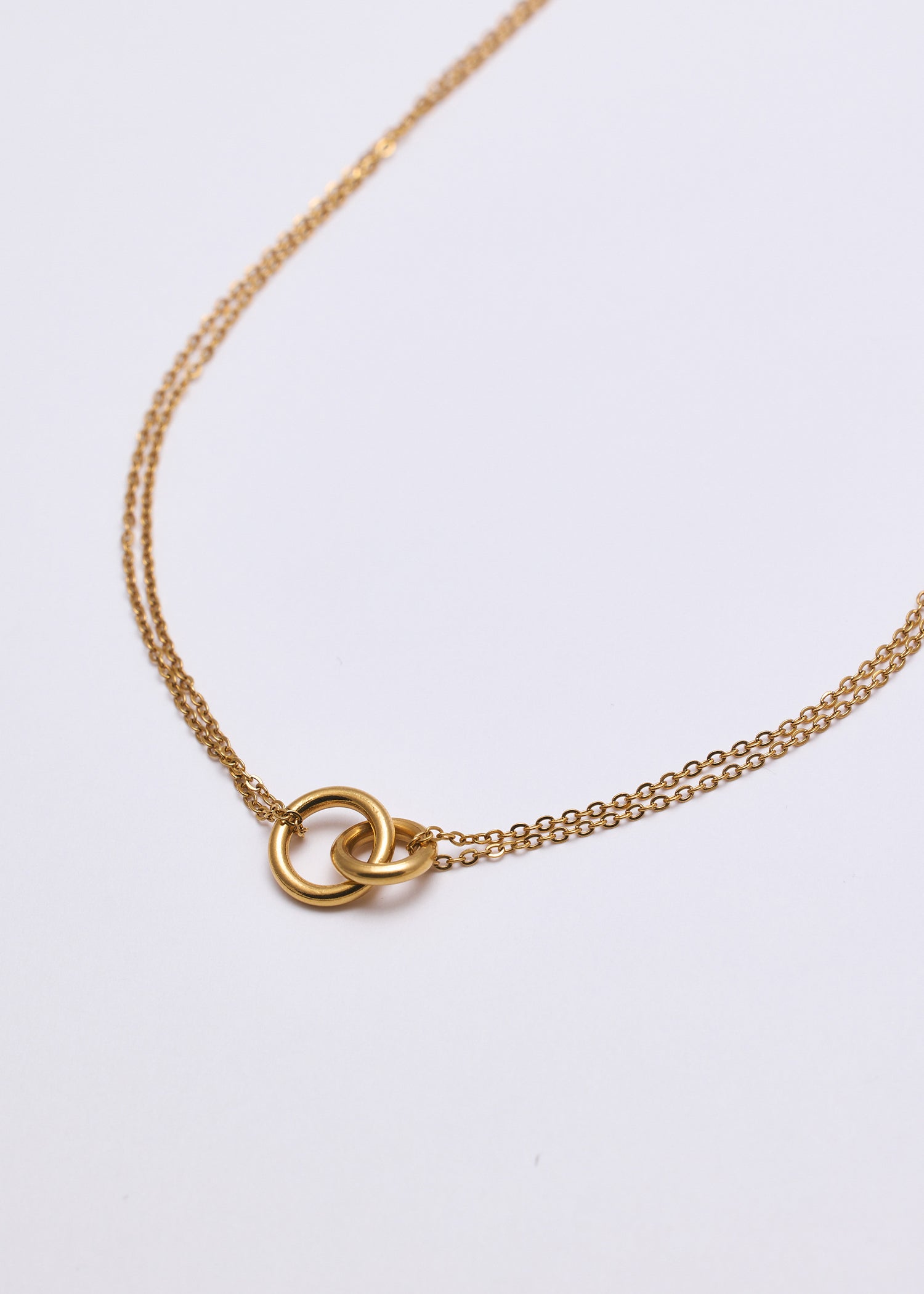 新品未使用品♡ダブルリングネックレス レディース ゴールド ゴールド]ダブルリングネックレス – FLOA