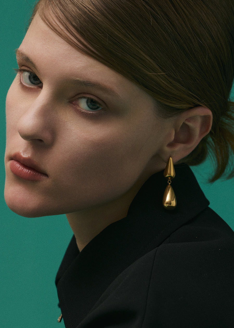 [ゴールド]ダブルドロップピアス