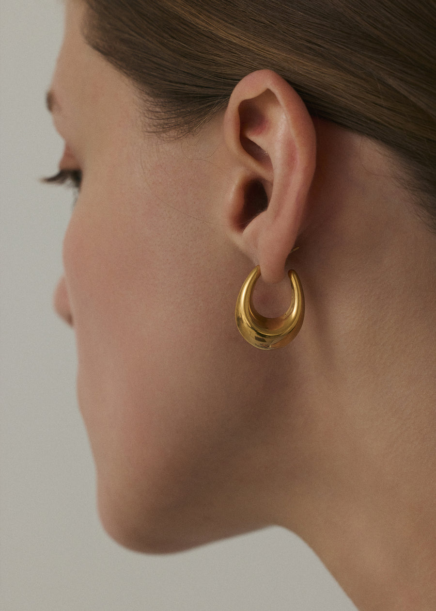 [ゴールド]ボリュームオーバルピアス