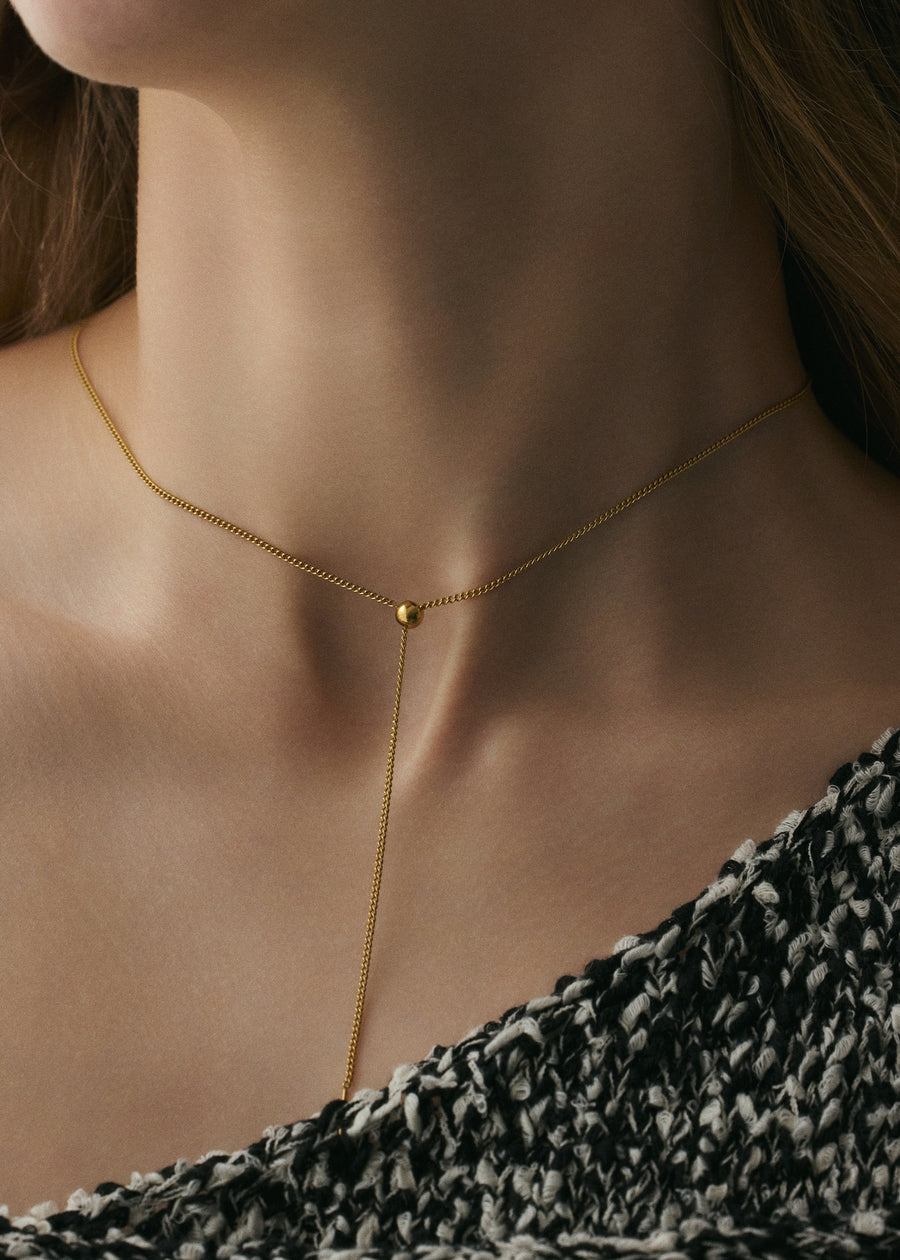 [ゴールド]スライドボールネックレス