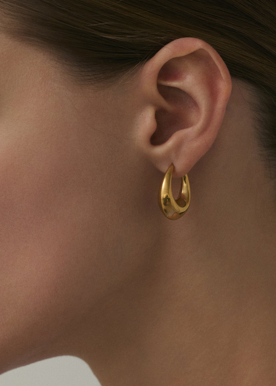 [ゴールド]ボリュームオーバルピアス