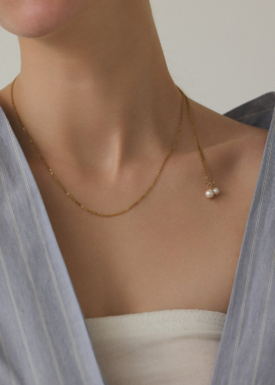 [ゴールド]パールトップネックレス