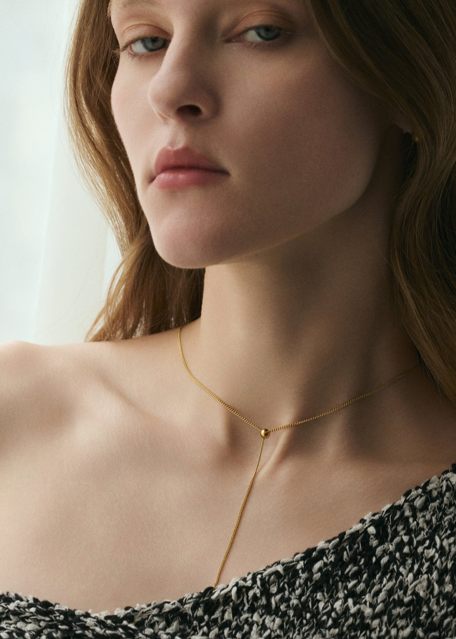 [ゴールド]スライドボールネックレス