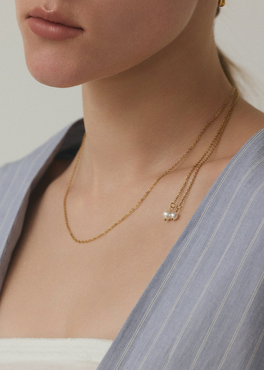 [ゴールド]パールトップネックレス