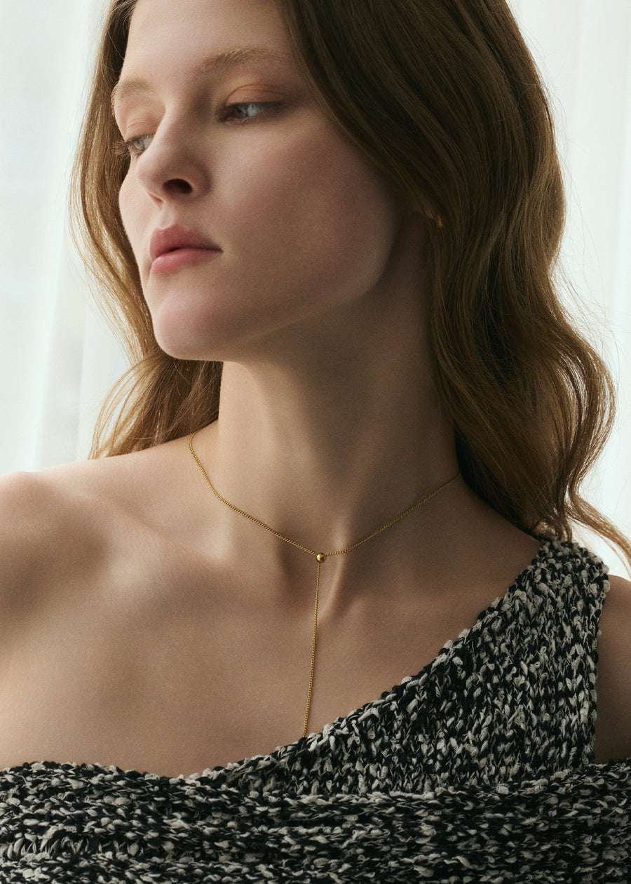 [ゴールド]スライドボールネックレス