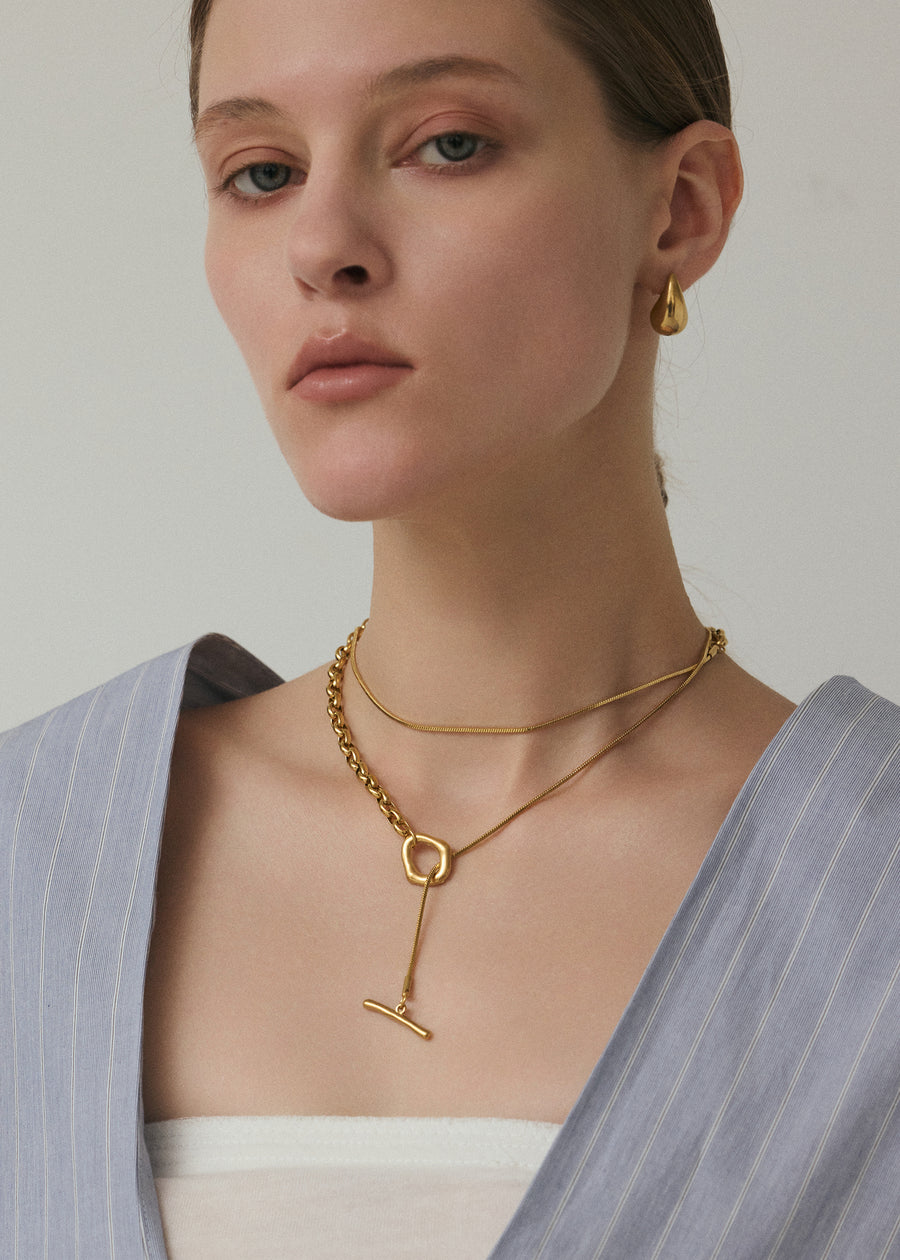 [ゴールド]バランスチェーンネックレス