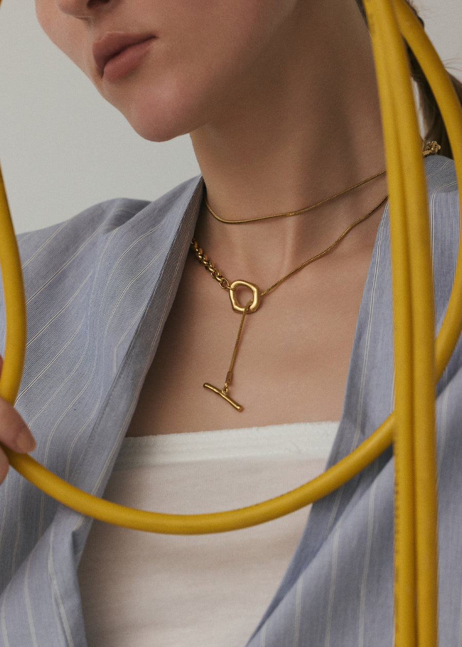 [ゴールド]バランスチェーンネックレス