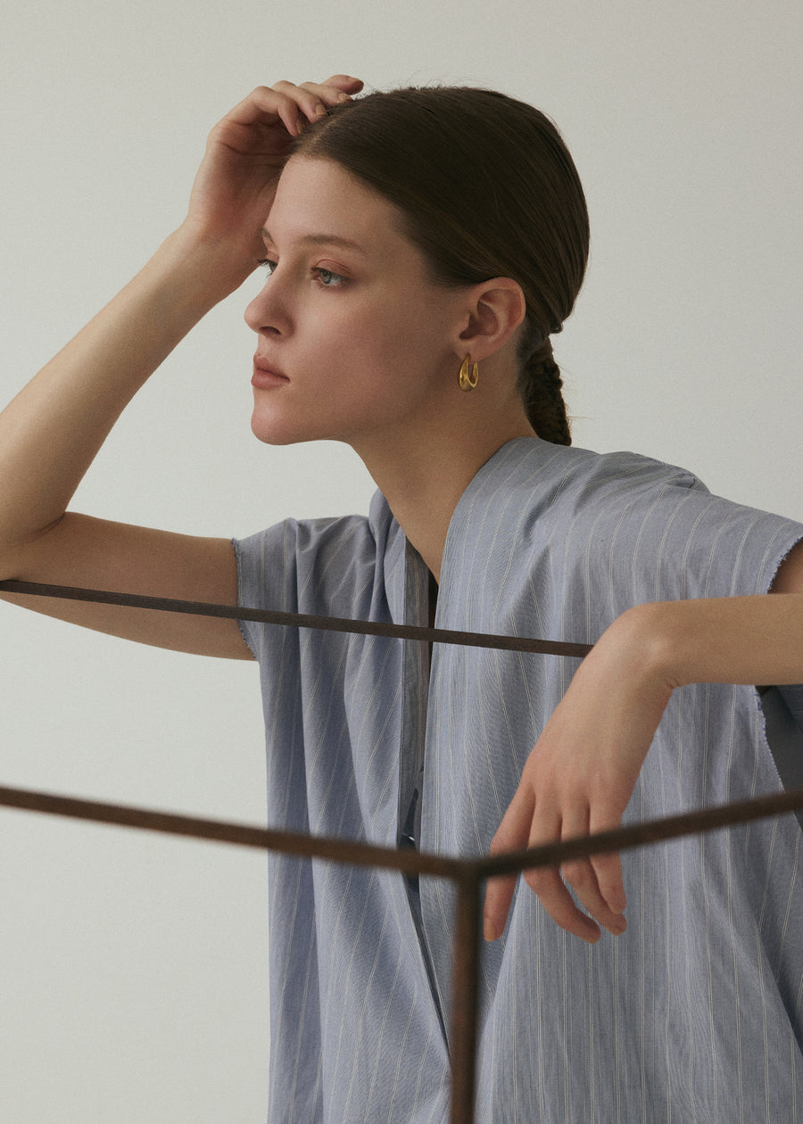 [ゴールド]ボリュームオーバルピアス