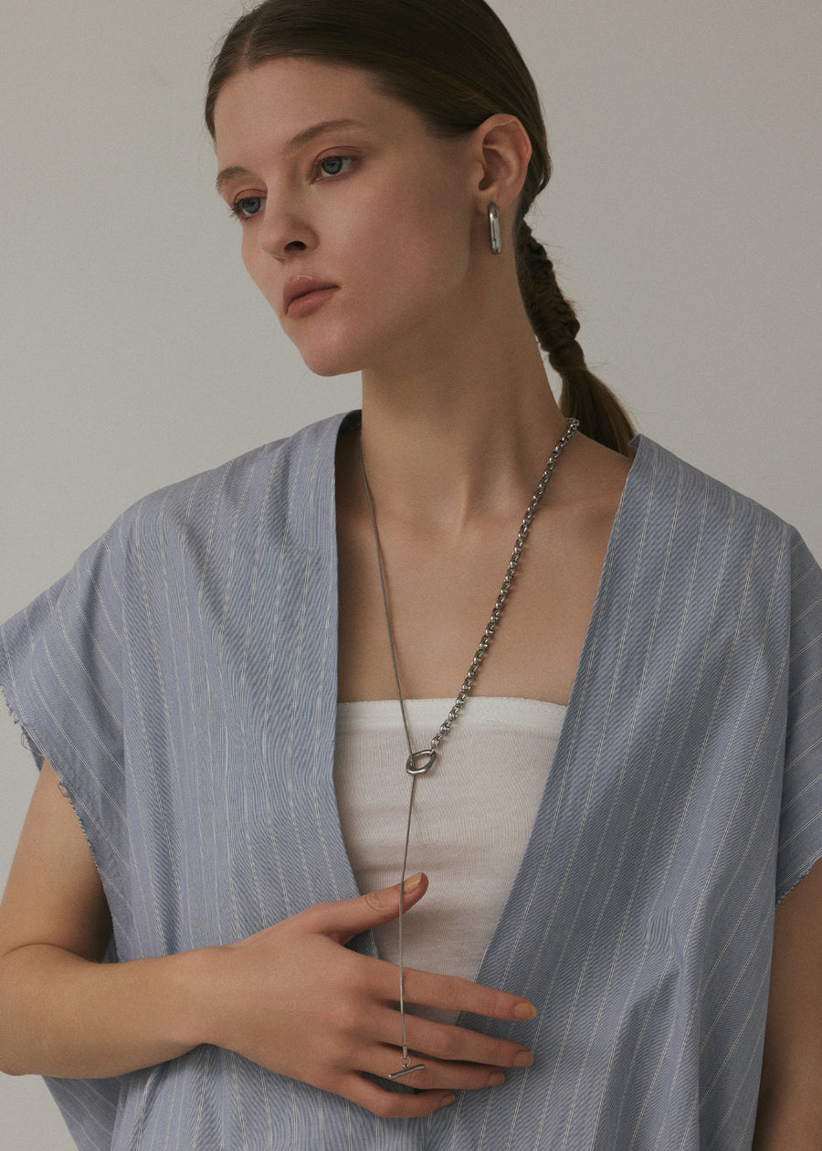 [シルバー]バランスチェーンネックレス