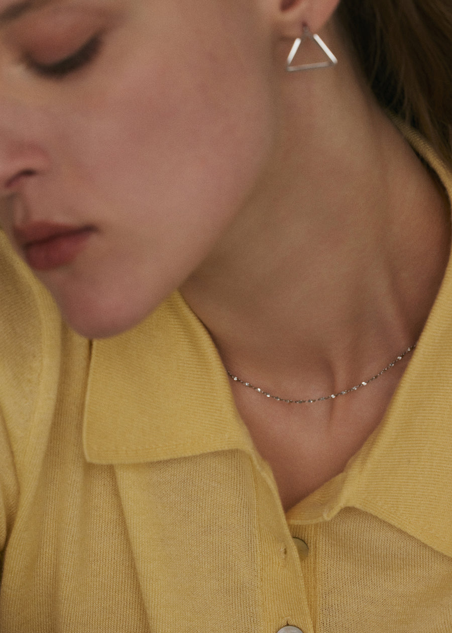 [シルバー]リーフネックレス