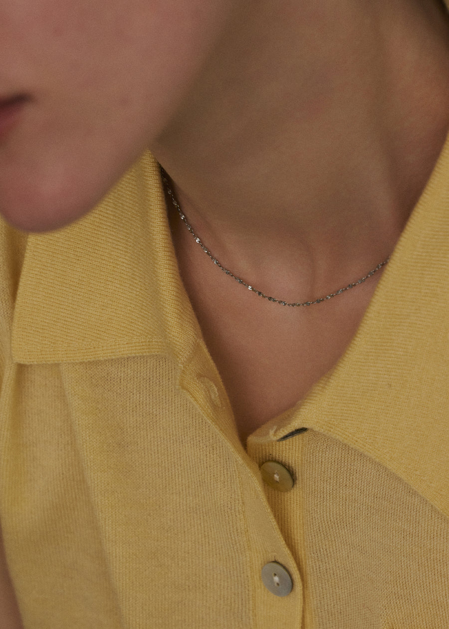 [シルバー]リーフネックレス