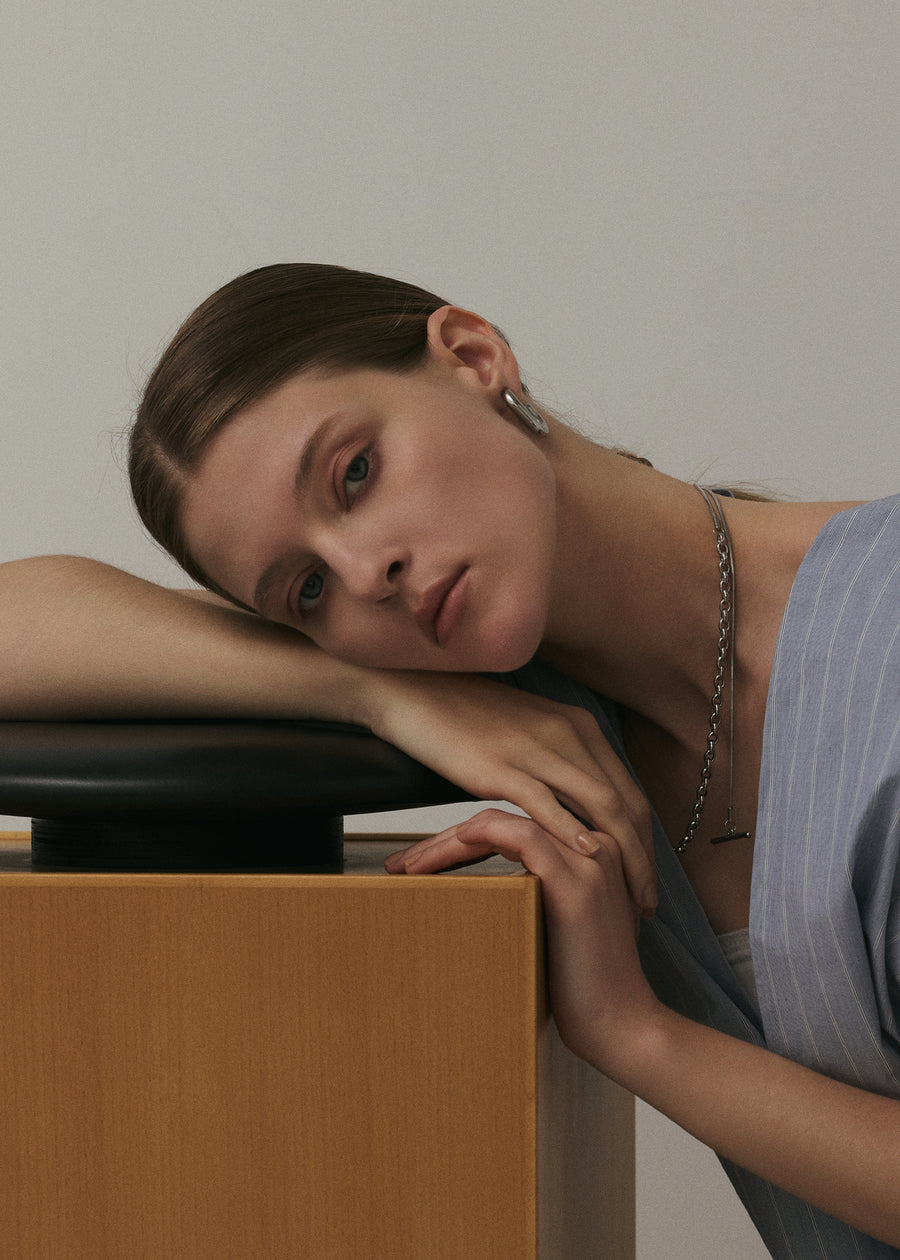 [シルバー]バランスチェーンネックレス